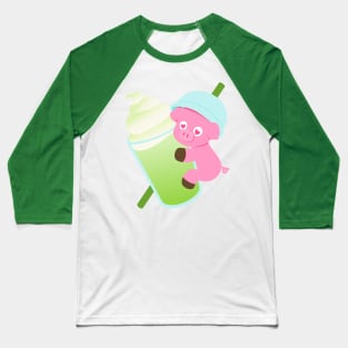 Matcha Frappuccino Pig Baseball T-Shirt